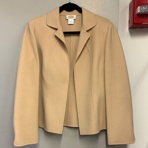 Talbots Cream Open-Front Wool Blend Jacket